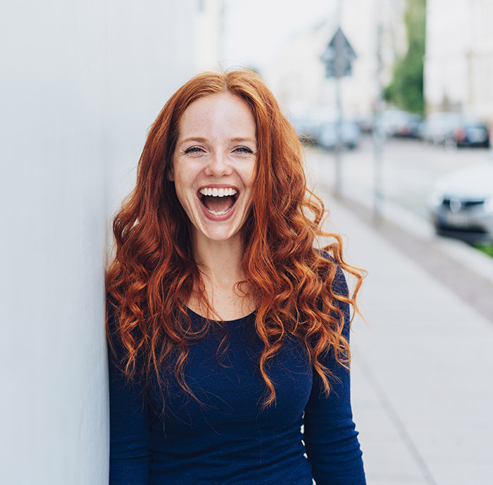 happy woman smiling
