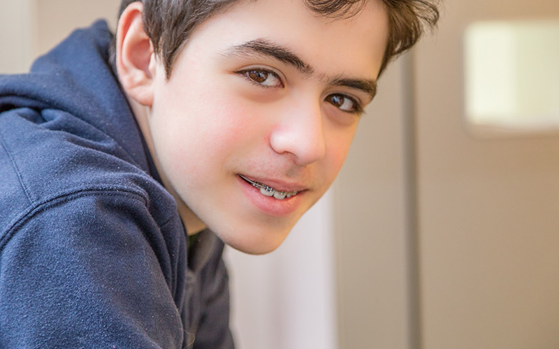 teen boy in braces